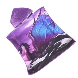 FEBE Bath Poncho Children's Dragon Bath Towel with Hood Bathrobe for Toddlers, dragon