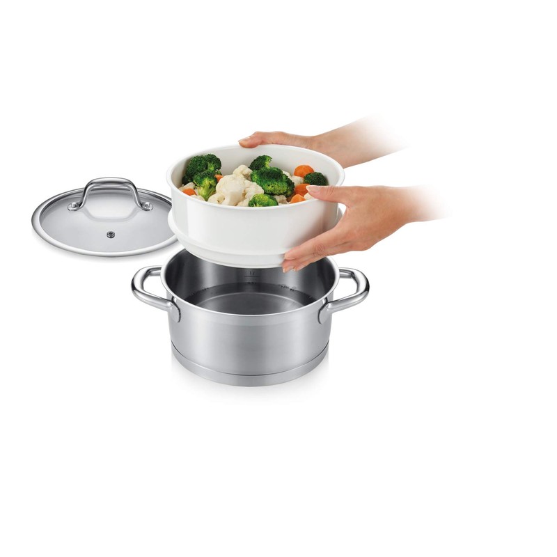 Tescoma 423010 Cestello per Cottura a Vapore, Plastica