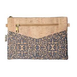 Cork Crossbody Wristlet Clutch Multipurposed Vegan bag evening bag purse Shoulder Bag Eco Friendly Sustainable Vegan Zero waste (Porto Blue)