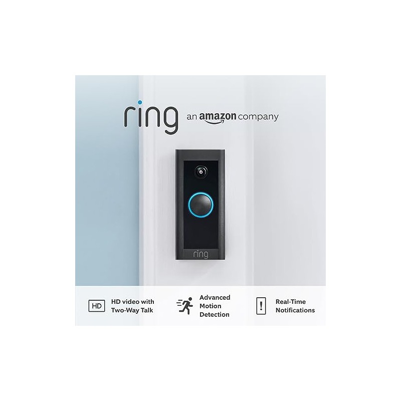 Ring Ring Video Doorbell Wired | Doorbell Security Camera with