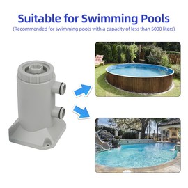 Kavolet Pool Filter Pump, Cartridge Filter Pump for Above Ground Pools 530 GPH 250L/H Flow Rate Low Noise Improved Circulation Filtration Water Filter Pump Cartridge with 2 Hose/Filter Cartridge