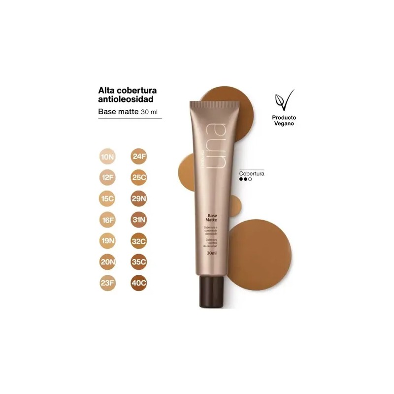 Base De Maquillaje Matte Una Natura 30 Ml Tono Tono