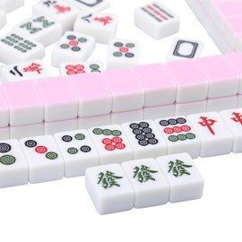 VPH Fairway 42mm Home Chinese Mahjong Ombre Pink Mahjong 144 Pcs Suitcase with Tablecloth
