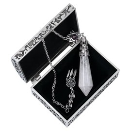 Pndulo de cristal, Pndulos de cristal natural para adivinacin, Pndulo de Dowsing de cristal profesional, Cristales puntuados espirituales para la...  