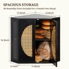 BRONYPRO Boho Rattan Corner Bread Box for Kitchen Countertop –