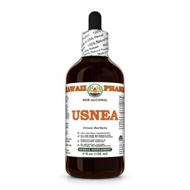 Usnea (Usnea Barbata) Dry Thallus Glycerite, Made in Hawaii, All Natural, Vegan, Lab Tested Alcohol-Free Liquid Extract - 4 fl.oz