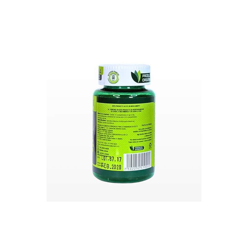 Spirulina Máxima Vitamina C, 150 tabletas de 500 mg cada