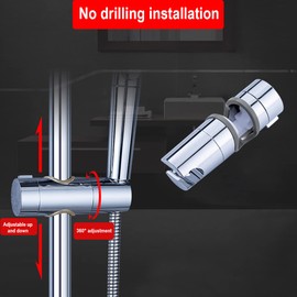 LEEQBCR Hand Shower Holder 20-25 mm Adjustable Shower Holder for Hand Shower or Shower Head Shower Holder for Bathroom, 360° Rotatable, ABS Plastic, Chrome-Plated