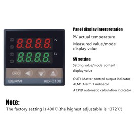 REX-C100 LED PID Controller Kits Alarm Digital Intelligent Thermostat AC110V-240V