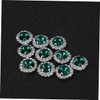 Operitacx Pack of 40 Silver Gemstones Green Rhinestone Buttons Brooch