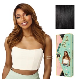 Sensationnel Glamzy Lace Part Wigs - Zaria Glueless Hand Tied Wider Parting Synthetic Hair (1 JETBLACK)