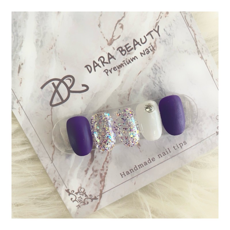 Next day delivery⭐Purple matte glitter nails⭐ / 다음날 발송⭐보라무광 글리터네일⭐