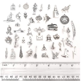 Seashell Crafter Hedwig & Dobby the House Elf Hogwarts Wizard Harry Book/Movie Theme Charms - Antique Silver Zinc Alloy Mischief Managed (Full Dobby Set)