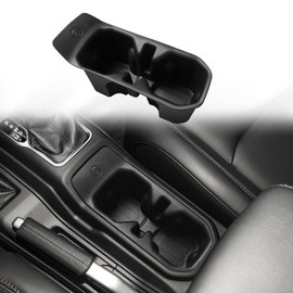 Muslogy Center Console Cup Holder Inserts Compatible with 2018-2024 2025 Jeep Wrangler(JL/JLU) & Gladiator(JT) Accessories Middle Console Drink Holder TPE Organizer Non-Slip Drink Stopper