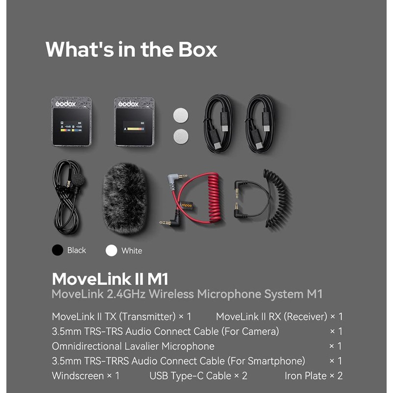 GODOX MoveLink II M1 Wireless Microphone System with 1x Omnidirectional