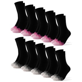 Occulto Women's Colourful Socks Pack of 10 (Model: Evelin), Pink / Grey