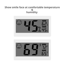 Digital Thermometer Indoor Hygrometer Room Temperature Monitor Humidity Gauge with Big Screen Stand Wall Hanging House Kitchen Magnet Greenhouse Car