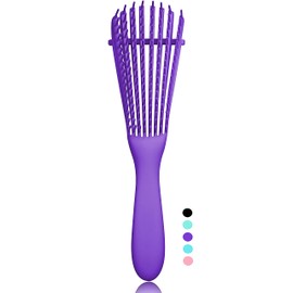 Cepillo para desenredante fácilmente Cabello Rizado Cepillo,Peine de Pulpo plastico,Minimiza Dolor y Daños,Desenreda Todo Tipo de Cabello,Exfoliando Tu Cuero Cabelludo,Hacer que Cabello Lmpio y Suave (Púrpura)