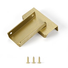 sunlithor Finger Pull for Cabinets Kitchen Drawer knobs Low Profile Door Dresser Bathroom Long Cupboard Cabinet Pulls Handles Aluminum 10 Pack Black 11.81" Easy Installation