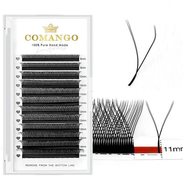 YY Eyelash Extensions 0.07mm Thickness Premade lash Fans C/D Curl