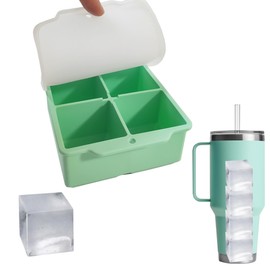 Ice Mold for YETI Cup,Ice Cube Tray Silicone Ice Cube Maker With Lid Ice Cube Mold for YETI 20,25,26,30,32,42 oz Tumbler Cup Easy Fill and Release Ice Maker Green