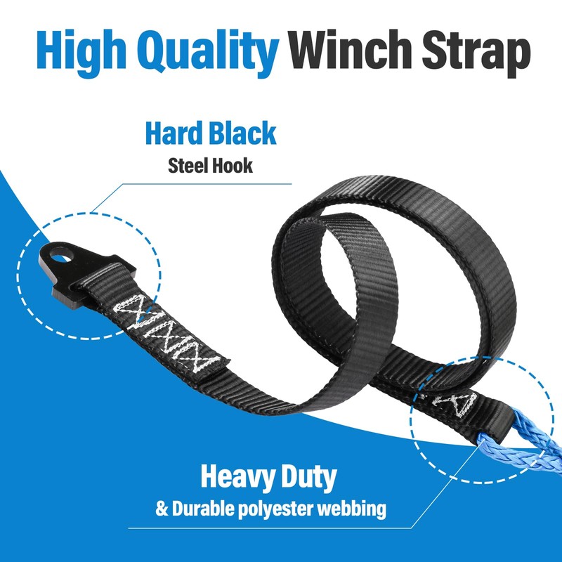 64in Plow Strap fit for ATV UTV Winch, Heavy Duty