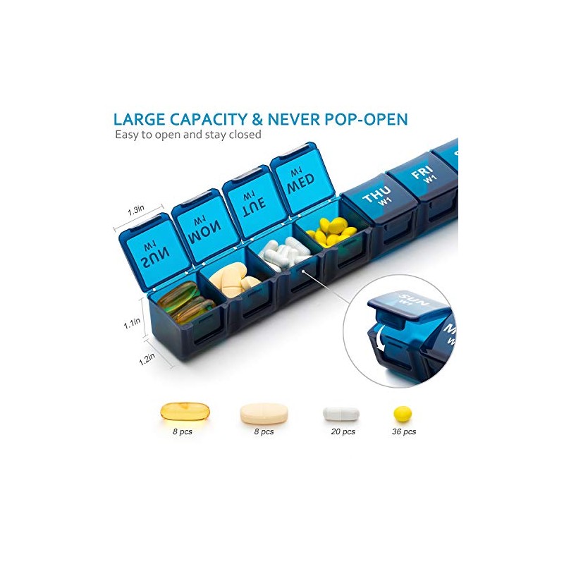 Yaklim Monthly Pill Organizer 28 Day, Large Pill Box 4