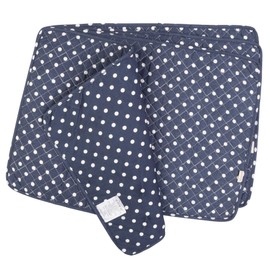 NEOVIVA Quilted Placemat Set of 4 for Dining Table, Heat Resistant Placemats for Dinner, Polka Dots Crown Blue