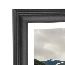 XYFBYSH 22x35 Picture Frame Solid Wood Black, Display 20"x33" (With mat) or 22"x35" (Without mat) Photos, Poster, Painting,Puzzles (X23B2235W2033)