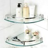 WAKLOND Bathroom Shelves, Glass Shelf Wall Mounted Glass Corner Shower