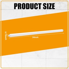CroBlissful 2 Pcs White Bathroom Towel Bars Replacement Square Rod 24 Inch Plastic Wall Mount Spring End Towel Rod for Kitchen Bathroom, Made to Be Cut to a Desired Length(24 Inch,White)