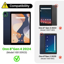 CCambro Kids Case for Onn 8 inch Tablet Case Gen 4 2024 (Model:100135923),Kids-Friendly Soft Shockproof Adjustable Stand Cover for Onn 8" Tablet Gen4 2024, Rosered