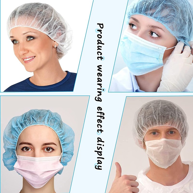Disposable Bouffant Caps 100 Pcs,21inches Hair Net, Elastic Dust Cap