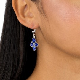 American West Jewelry Sterling Silver Lapis Lazuli Lever Back Earrings