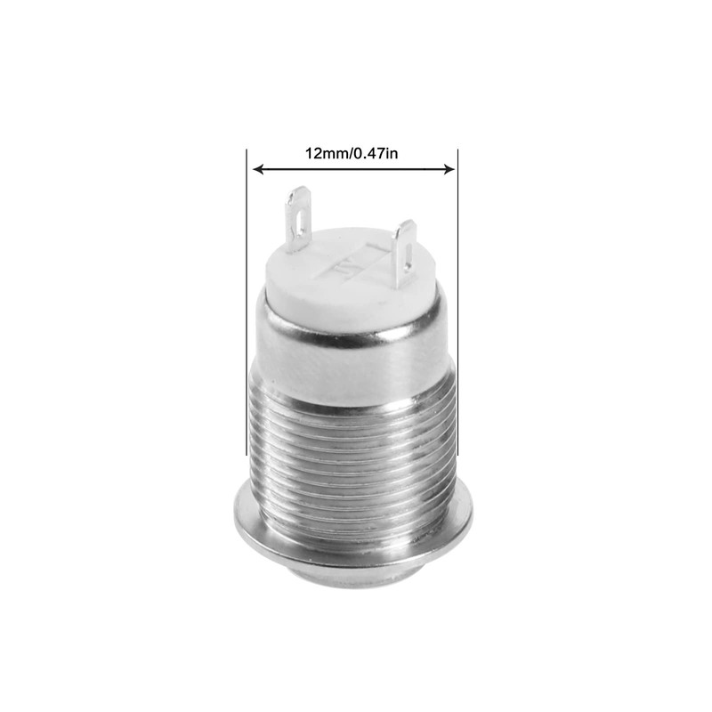 eMagTech 5PCS Momentary Push Button Switch On Off Stainless Steel