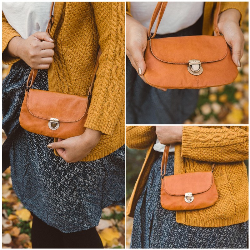 Gusti Rona 2H84-48 Women's Leather Shoulder Bag - Brown -