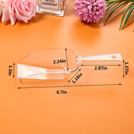 Roshtia 12 Pcs Plastic Serving Tongs Mini Kitchen Tongs Utility and Plastic Kitchen Scoops Clear Ice Scoop Mini Clear Buffet Scoop for Candy Dessert Buffet Ice Snack Coffee Tea