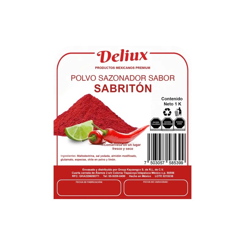 Polvo Sazonador Sabor Sabriton Para Papas Y Botanas 1 Kg