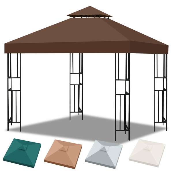 10x10 Canopy Replacement Top, Double Tiered Gazebo Cover with Air