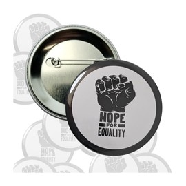 Black History Month Pinback Button - Hope for Equality - large, 2.25" - bulk pack of 100 pins