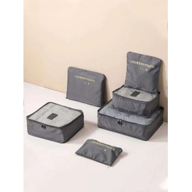 NORMAK Travel Pouch, Set of 6, Waterproof, Stylish, Travel, Lightweight, Large Capacity, Business Trips, Organization, Storage Case, Clothes Storage Bag