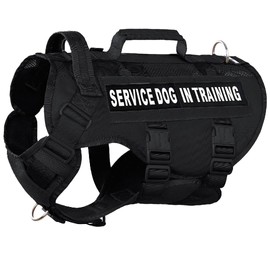DNALLRINO No Pull Tactical Dog Harness for Medium and Large Dog, Air Mesh Dog Vest Harness, Breathable Military Dog Molle Vests with Handles, Service Dog Vest in Training for Walking Hiking