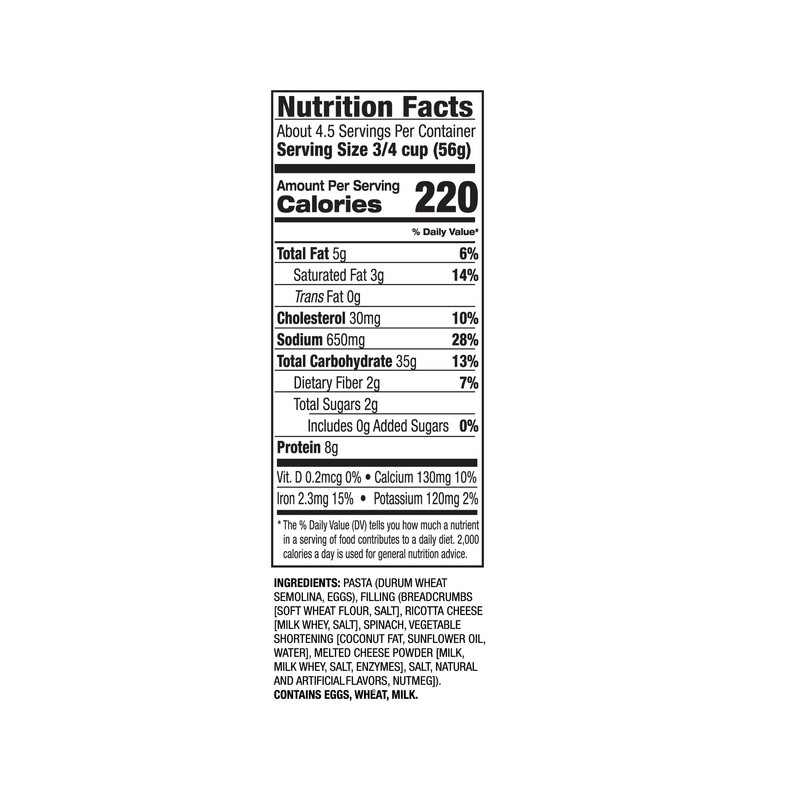 DeLallo Tortellini Pasta with Ricotta and Spinach, Made in Italy,