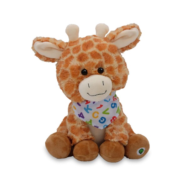 Cuddle Barn - Alphabet Jodey | Animated Singing Giraffe Stuffed Animal Plush Toy Wiggles Ears to ABC Song and Ten Little Elephants, 12 Inches