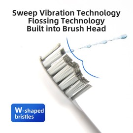 Alfelix Professional Flossing Electric Toothbrush with Water Flosser, 2 in 1 Electric Tootbrush and Water Flosser Combo, Sonic Electric Toothbrush Cordless Flossing Brush (Black)