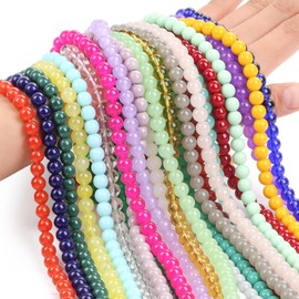 selizo 1250Pcs Glass Beads, 8mm Round, 25 Vibrant Colors, for Bracelets, Jewelry Making, DIY Crafts