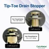 CalcMetal Tip-Toe Bathtub Drain Stopper with ABS Plastic Bushing, Fits