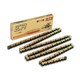 D.I.D 420NZ3GBX132RB Open Chain with Spring Link, Gold/Black