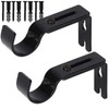 Premium Curtain Rod Brackets - 2 Pack Adjustable Wall Mounts,