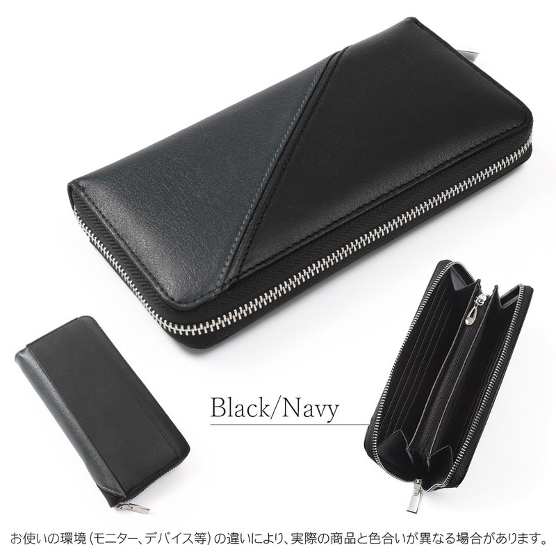 GROOVE GEAR ggs-1043 Genuine Leather Switching Wallet, Men's, Bi-Color, Long